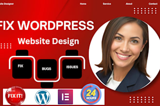 fix wordpress issues errors bugs critical errors malware and elementor or divi
