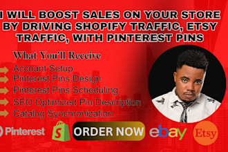 increase shopify sales etsy traffic ebay promotion with pinterest pins design