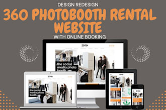 design redesign 360 photobooth party rental website with online booking