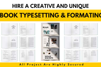 do book typesetting formatting and layout design for your book or novel