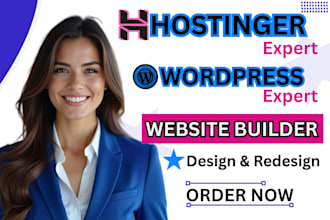 build hostinger website design, hostinger design, wordpress website design,ionos