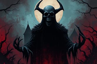 create dark art illustration