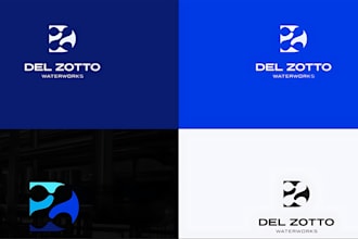 do modern minimalist line art and badge logo design