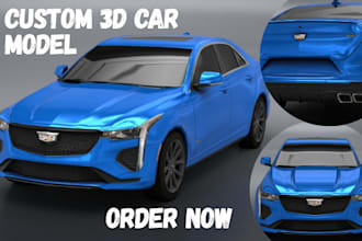 do 3d car model, realistic photo rendering for game character, printing, and toy