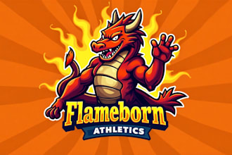 do awesome dragons sport college league insignia mascot logo