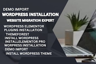 install wordpress theme, demo import, plugins, elementor pro, astra, rank math