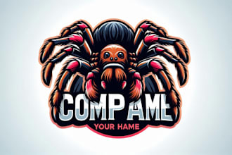 do awesome tarantula spider mascot logo design