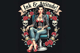 do retro hair salon lady barbershop logo with illustration design