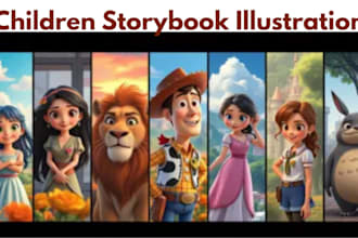 design christian children storybook, themed bible, kids story, book illustration