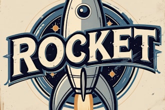 design high quality vintage rocket logo with express delivery