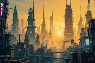 do futuristic cyberpunk city art background art for you