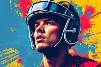draw wpap pop art sport potrait