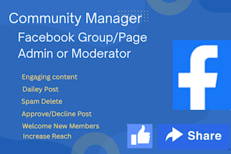 be your facebook group or page admin, moderator and manager