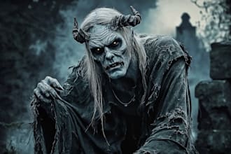 draw fantasy or dark creepy horror art illustration
