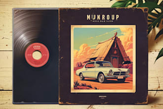 make vintage album cover for you