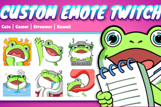 design cute emotes for twitch, kick, or youtube in 24 hours