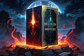 design fantasy, sci fi and horror book cover or illustration