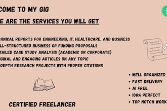 do technical reports, proposals, case analysis, articles and research projects