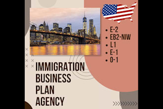 write an immigration business plan for e2, eb2niw, o1, l1, eb5, h1b visas