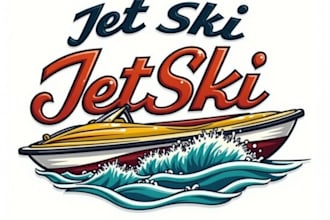 design high quality vintage jet ski logo with fastest delivery