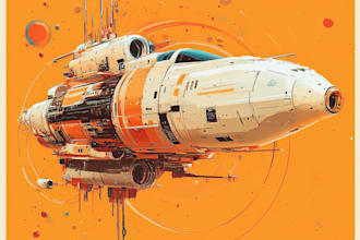 draw custom spaceship sci fi steampunk nft