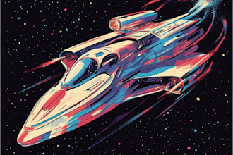 draw scifi futuristic vehicle aircraft spaceship for you
