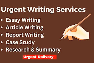 do essay writing , case study analysis, book report, research and summary