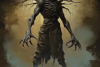 create concept drawings for fantasy characters and spooky horror creatures