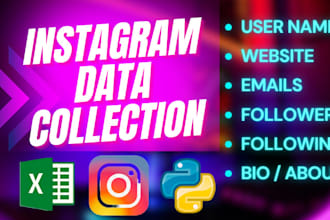 collect and extract instagram data and leads up to 500k