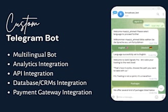 develop custom telegram bot for any purpose