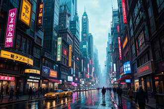 illustrate a cyberpunk futuristic city art