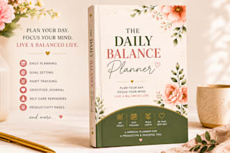 design aesthetic planner, journal and workbook for etsy and KDP