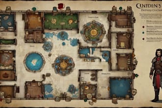 draw your fantasy dnd character concept art dnd party map game