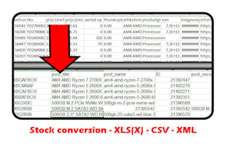 convert your csv or excel product lists to any other format