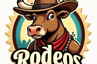 design high quality rodeo mascot logo with express delivery