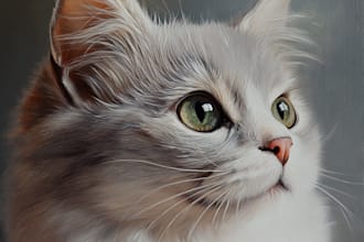 draw realistic painting of pet portrait