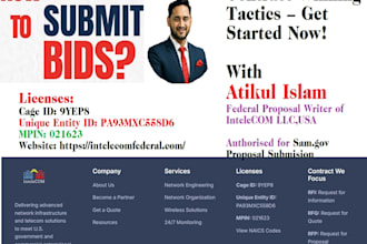 write your rfp, rfq, rfi, bid proposal or gov contract