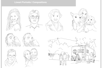 create lineart illustrations for you