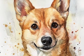 draw a cute cartoon portrait of your pet dog