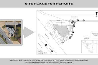 draw professional site plans, plot plans for city permits