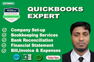 do accounting and bookkeeping, bank reconciliation in quickbooks online, xero