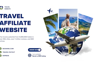 create automated travel affiliate website with travelpayouts, expedia