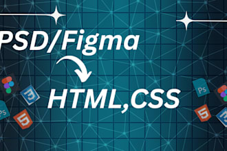 convert PSD to HTML and figma to html css