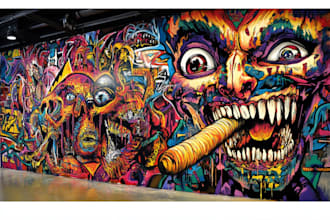 create custom graffiti art designs murals and wall arts