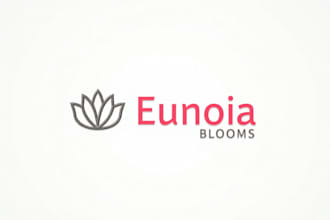 design high quality lotus outline symbol minimalist logo with express delivery