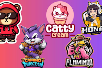 mascot vintage logo, ratfink, game design for youtube, twitch, discord, e sports