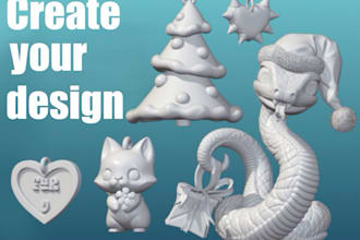 design custom 3d printable gifts, keychains or decorative objects