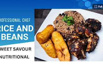 design food menu, cook your delicious rice and beans, soup delicacy for you