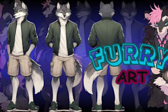 draw furry reference sheet, furry art, character design, fursona, oc, furry nsfw