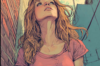 make a graphic novel and comic illustration style